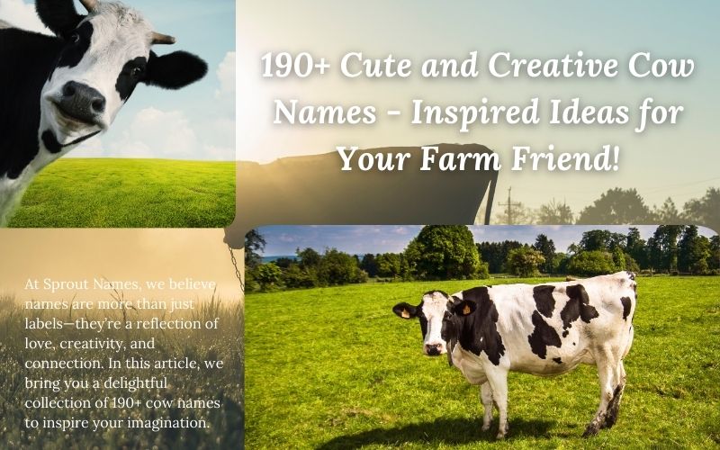 A cheerful cow in a meadow, representing unique and creative cow names.