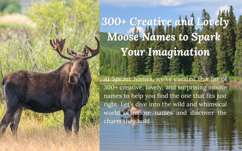 A majestic moose with elegant antlers, showcasing creative name inspiration from Sprout Names.