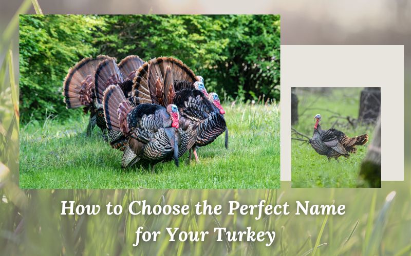 A turkey with a magnifying glass symbolizing choosing the perfect turkey name.